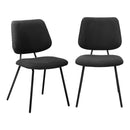 Set of 2 Dark Grey Vintage Retro Polyester Dining Chairs