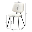 Set of 2 White Vintage Retro Sherpa Dining Chairs