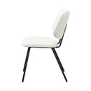 Set of 2 White Vintage Retro Sherpa Dining Chairs