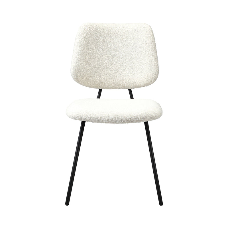 Set of 2 White Vintage Retro Sherpa Dining Chairs