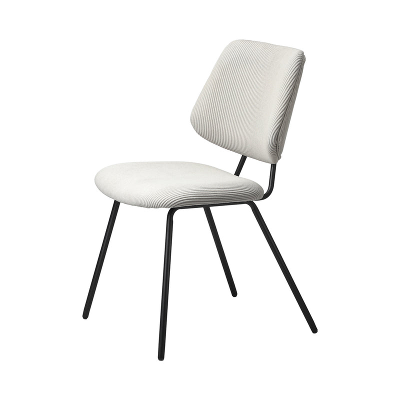 Set of 2 White Vintage Retro Polyester Dining Chairs