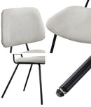 Set of 2 White Vintage Retro Polyester Dining Chairs