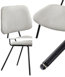 Set of 2 White Vintage Retro Polyester Dining Chairs