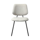 Set of 2 White Vintage Retro Polyester Dining Chairs