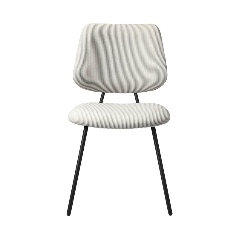 Set of 2 White Vintage Retro Polyester Dining Chairs