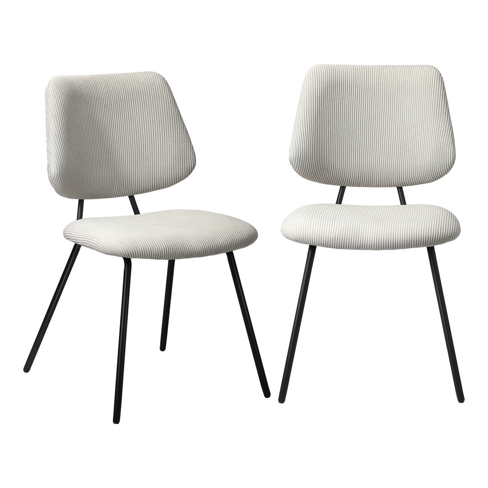 Set of 2 White Vintage Retro Polyester Dining Chairs