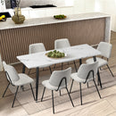 Set of 2 White Vintage Retro Polyester Dining Chairs