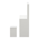White Dressing Table and Stool Set with Large Mirror and LED Light