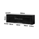 Black Gloss TV Stand Cabinet Entertainment Unit with RGB LED