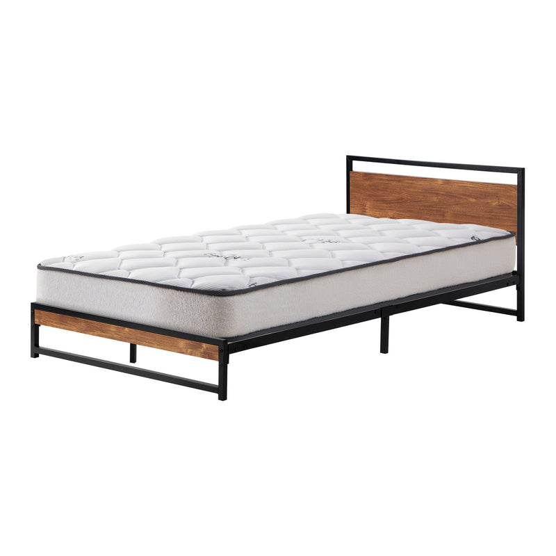 King Single Metal Platform Bed Frame with Mattress