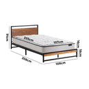 King Single Metal Platform Bed Frame with Mattress