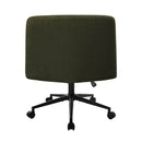 Green Wide Seat Boucle Office Chair with Wheels
