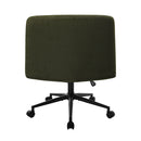 Green Wide Seat Boucle Office Chair with Wheels