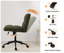 Green Wide Seat Boucle Office Chair with Wheels