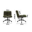 Green Wide Seat Boucle Office Chair with Wheels