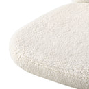 White and Silver High Back Boucle Armless Office Chair