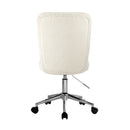 White and Silver High Back Boucle Armless Office Chair