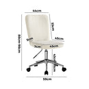 White and Silver High Back Boucle Armless Office Chair