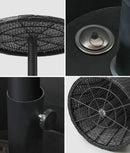 Black Rattan Ice Bucket Cooler Table with Storage