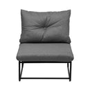 Set of 2 Grey Outdoor Patio Dining Lounge Chairs