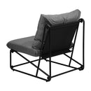 Set of 2 Grey Outdoor Patio Dining Lounge Chairs