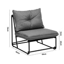 Set of 2 Grey Outdoor Patio Dining Lounge Chairs