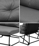 Set of 2 Grey Outdoor Patio Dining Lounge Chairs