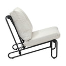 Set of 2 Beige Outdoor Patio Lounge Chairs with Cushions