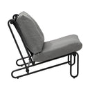Set of 2 Grey Outdoor Patio Lounge Chairs with Cushions