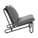 Set of 2 Grey Outdoor Patio Lounge Chairs with Cushions