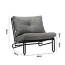 Set of 2 Grey Outdoor Patio Lounge Chairs with Cushions