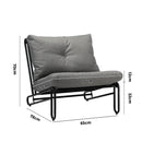 Set of 2 Grey Outdoor Patio Lounge Chairs with Cushions