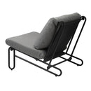 Set of 2 Grey Outdoor Patio Lounge Chairs with Cushions