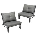 Set of 2 Grey Outdoor Patio Lounge Chairs with Cushions
