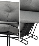 Set of 2 Grey Outdoor Patio Lounge Chairs with Cushions