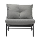 Set of 2 Grey Outdoor Patio Lounge Chairs with Cushions
