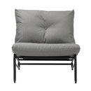 Set of 2 Grey Outdoor Patio Lounge Chairs with Cushions