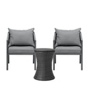 3 Pieces Black Outdoor Patio Bistro Set with Ice Bucket Table