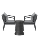 3 Pieces Black Outdoor Patio Bistro Set with Ice Bucket Table