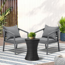 3 Pieces Black Outdoor Patio Bistro Set with Ice Bucket Table