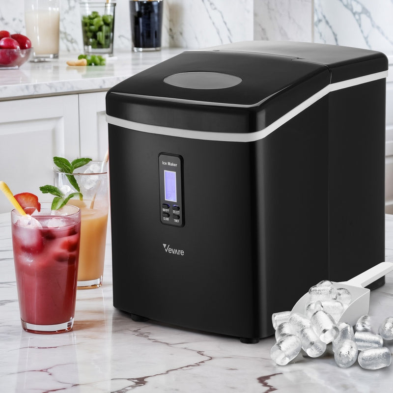 Black Portable Ice Maker 3L with Ice Cube Scoop 15kg