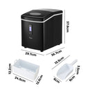 Black Portable Ice Maker 3L with Ice Cube Scoop 15kg
