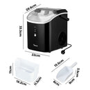 Black Nugget Portable Ice Maker with Ice Cube Scoop 15kg