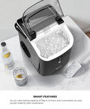 Black Nugget Portable Ice Maker with Ice Cube Scoop 15kg