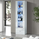 White High Gloss Buffet Sideboard with LED and Glass Door