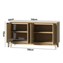 Natural Buffet Sideboard Storage Cabinet with 4 Doors Cupboard
