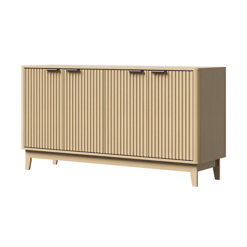 Natural Buffet Sideboard Storage Cabinet with 4 Doors Cupboard