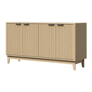 Natural Buffet Sideboard Storage Cabinet with 4 Doors Cupboard
