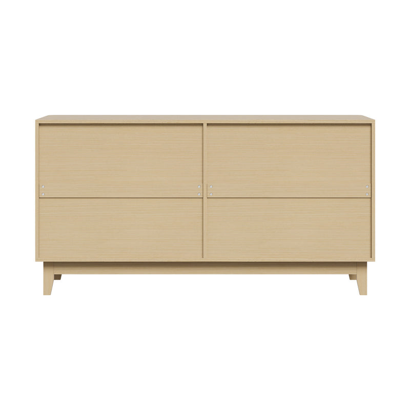 Natural Buffet Sideboard Storage Cabinet with 4 Doors Cupboard