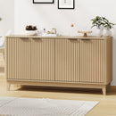 Natural Buffet Sideboard Storage Cabinet with 4 Doors Cupboard